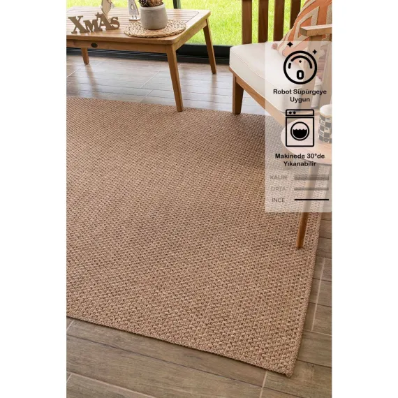 Konfor Halı Rusticana 3101 Jüt Tabanlı Modern Örme Kilim