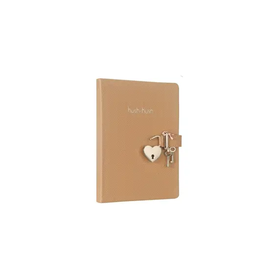 Victoria's Journals Hush Hush Kilitli Pastel Defter 80GR. 160 Yp.çizg. Bej