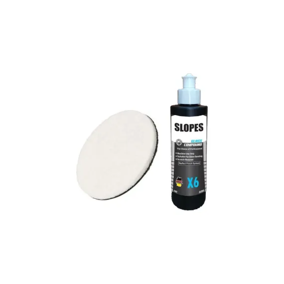 Slopes X6 Glass Compound Çizik Giderici Cam Pastası 250ML. Keçe Seti