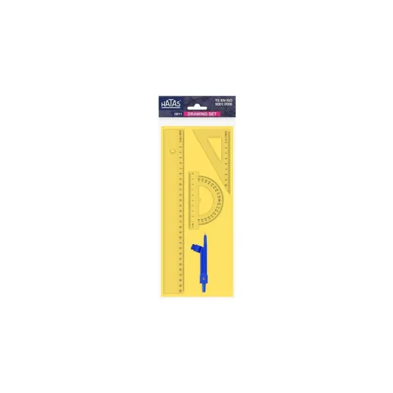Hatas Pergelli Ekonomik Çizim Takımı 30 Cm Cetvelli  No:0811