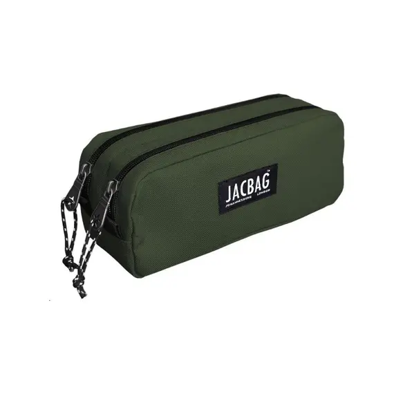 Jacbag Dual Pouch-Iki Bölmeli Kalem Çantası Haki Yeşil Jac-08