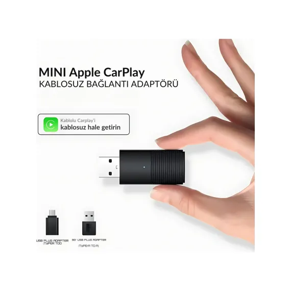 Embatech Araç Içi Apple Cihazlar Için Kablosuz Mini Carplay Adaptörü, Wireless Carplay Çevirici
