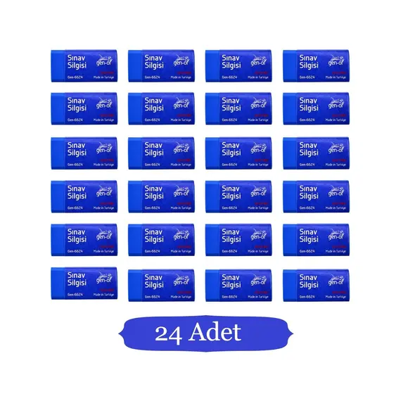 Gen-Of No 24 Dust Free Orta Boy Sınav Silgisi Mavi 6624 24 Adet