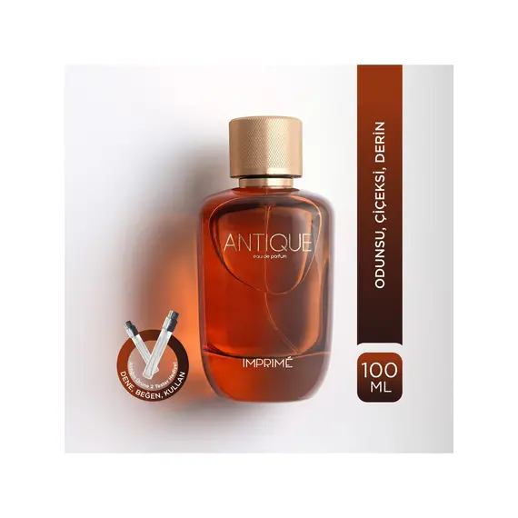Imprime Antique EDP Erkek Parfüm 100ml | Odunsu ve Çiçeksi | Iris, Vetiver, Vanilya, Sedir Ağacı