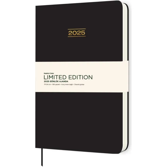 Keskin Color 2025-17*24 Ciltli Limited Edition Günlük Ajanda - Siyah
