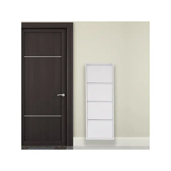 Mobilya Pratik 4'lü Metal Ayakkabılık - Beyaz