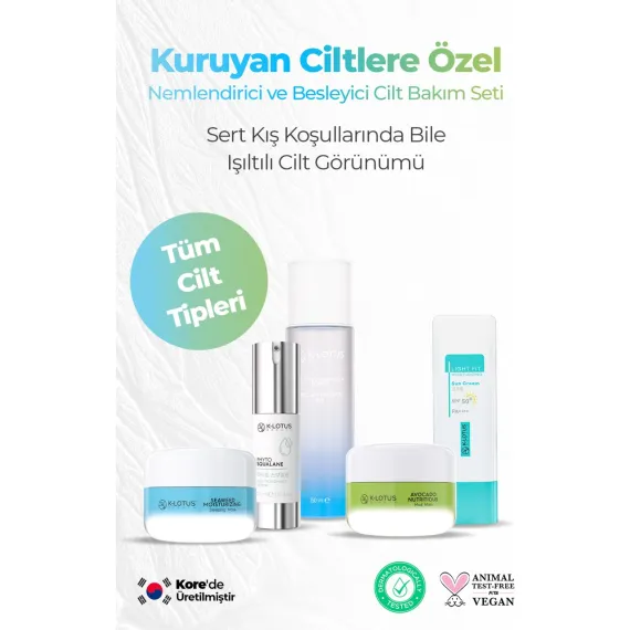  Kuruyan Ciltlere Özel Nemlendirici ve Besleyici Cilt Bakım Seti