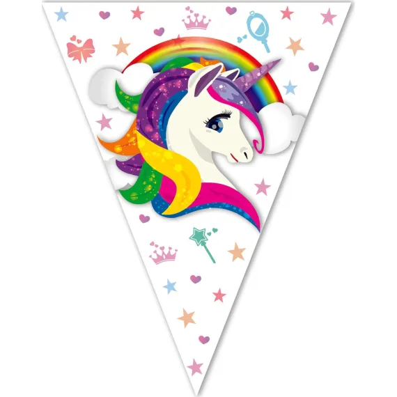 Balon Evi Unicorn Flama Doğum Günü Bayrak Süs