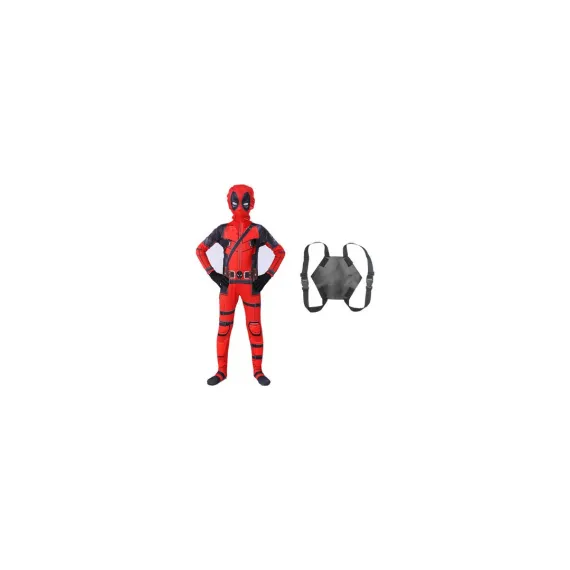 Cosplay Deadpool Bodysuit Cadılar Bayramı Kostüm Çocuk Cosplay Kostüm Sırt Çantası ile Set   
