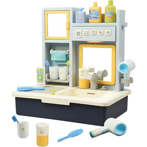 Eğitici Sesli ve Müzikli Modern Banyo Lavabo Mavi