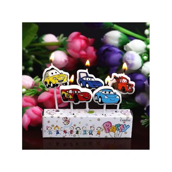 Cars Bırthday Candle Vıp Kalite Arabalar Pasta Mumu 5 Adet Cars Doğum Günü Mumu Arabalı Pasta Mumu