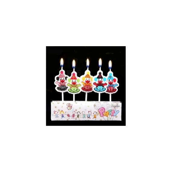 Clown Bırthday Candle Vıp Kalite Palyaçolu Pasta Mumu 5 Adet Palyaçolu Doğum Günü Mumu Palyaço Mum
