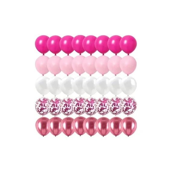 Barbpinkg Gül Pembe Metal Lateks Konfeti Konfeti Balonları Düğün Süslemeleri Mat Globos Yeni Yıl Doğum Günü Partisi Süslemeleri  