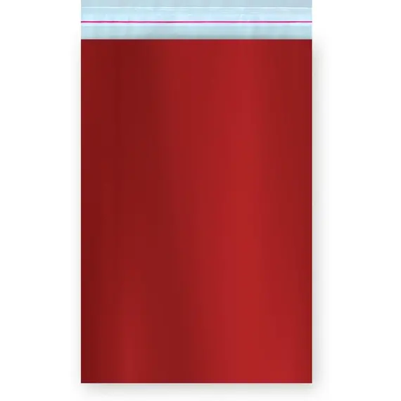 Bantlı Metalize Lüks Hediye Paketi Kırmızı 20X25 cm - 50 Adet