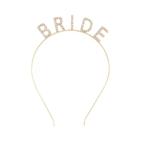 Altın Gold Renk Bekarlığa Veda Kristal Taş Bride Tacı Ithal 16X10 cm
