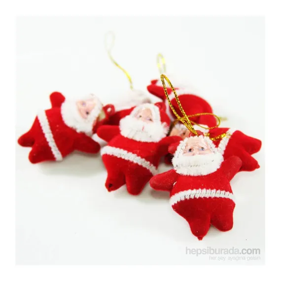 Yılbaşı Ağaç Süsü Noel Baba 6 Parça