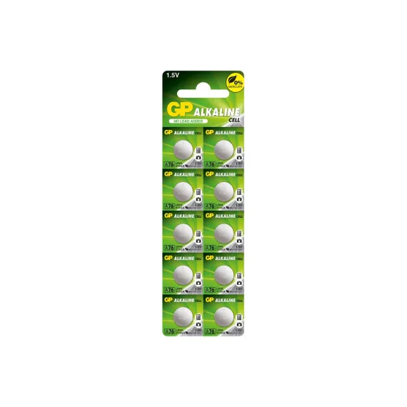 10'lu A76 1.5V Alkalin Düğme Pil LR44-AG13 (GPA76F-2C10)