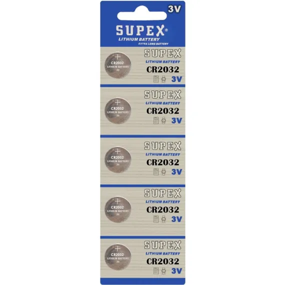 Pil Düğme 3V 2032 Lityum 5'li Paket Supex CR-2032