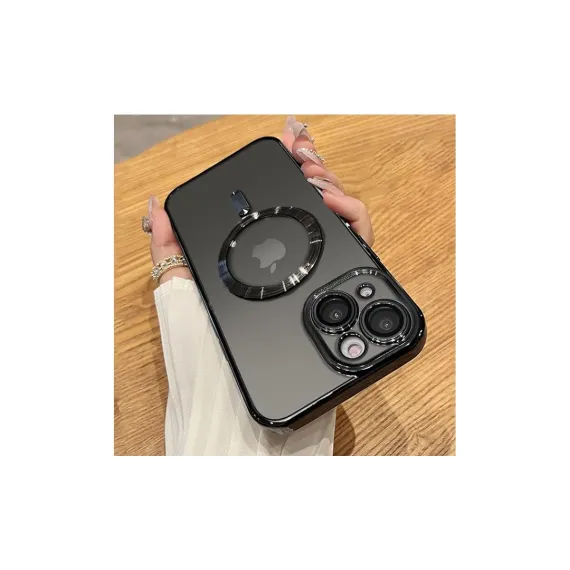 iPhone 15 Uyumlu Kılıf Kamera Lens ve Hoparlör Toz Korumalı Magsafe Şarj Özellikli Esnek Silikon