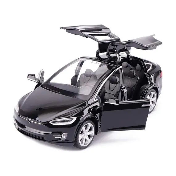 Araba Modeli x 1:32 Ölçekli Alaşım Döküm Işıklar ve Müzik ile Geri Çekin Elektronik Oyuncaklar, Mini Araçlar Oyuncaklar Çocuklar Için Hediye (Siyah)  