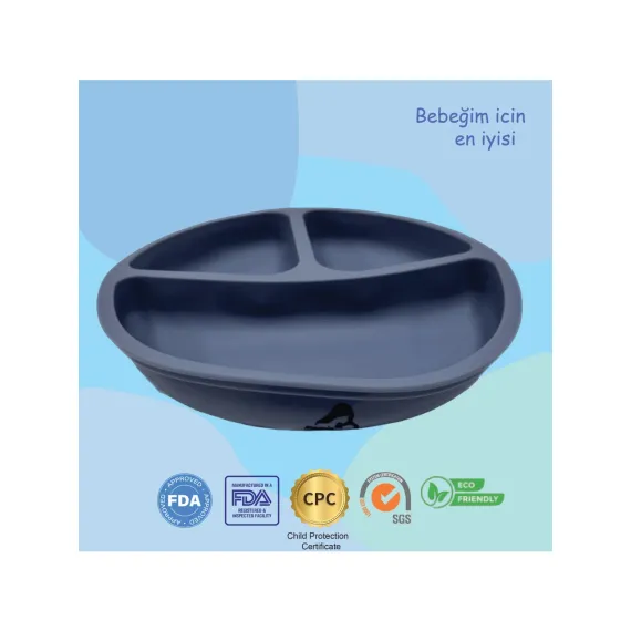 Momia Bebek " Silikon Beslenme Tabağı - Sağlıklı ve Renkli!"