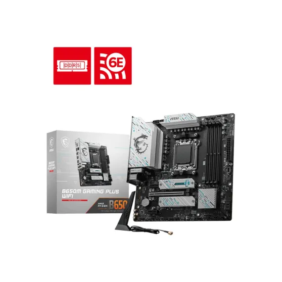 B650M GAMING PLUS WIFI AM5 DDR5 7200MHZ(OC) HDMI DP M.2 USB3.2 2.5G LAN WI-FI 6E mATX