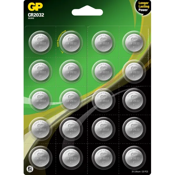 CR2032 2032 Boy 3V Lityum Düğme Pil 20'li Kart (20 Adet Pil)