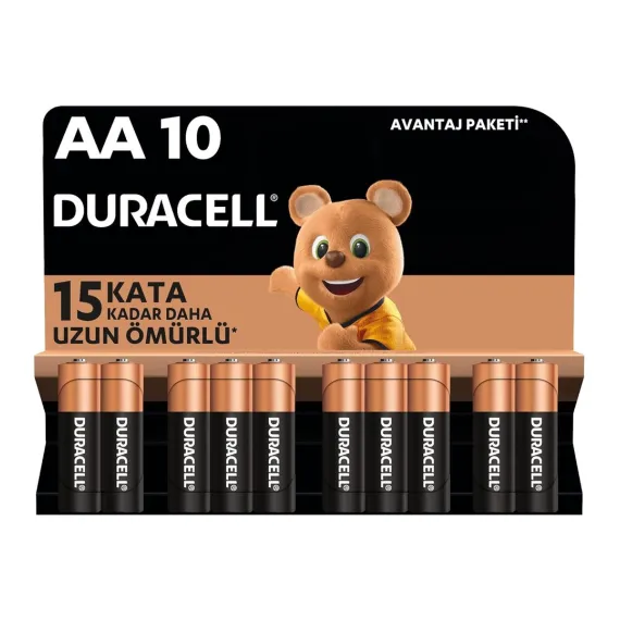 Alkalin AA Kalem Pil, 1,5 V LR6/MN1500, 10’lu paket