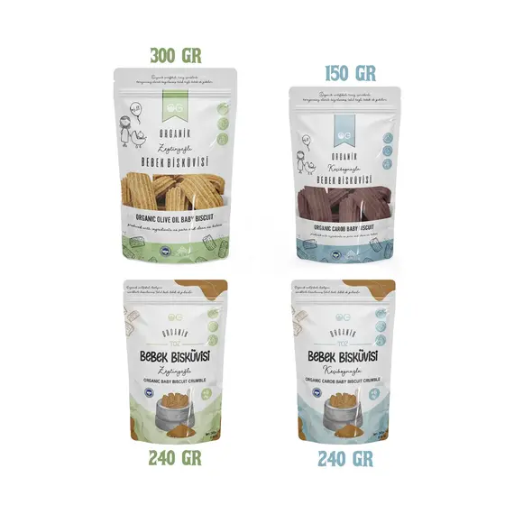 OG natural 4'lü Organik Keçiboynuzlu ve Zeytinyağlı Bebek Bisküvisi ve Bisküvi Tozu Seti