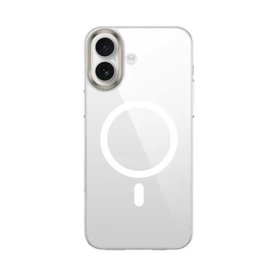 Apple iPhone 16 Kılıf Magsafe Şarj Özellikli Şeffaf Cam Arka Yüzey Zore G-Glass Kapak-Şeffaf