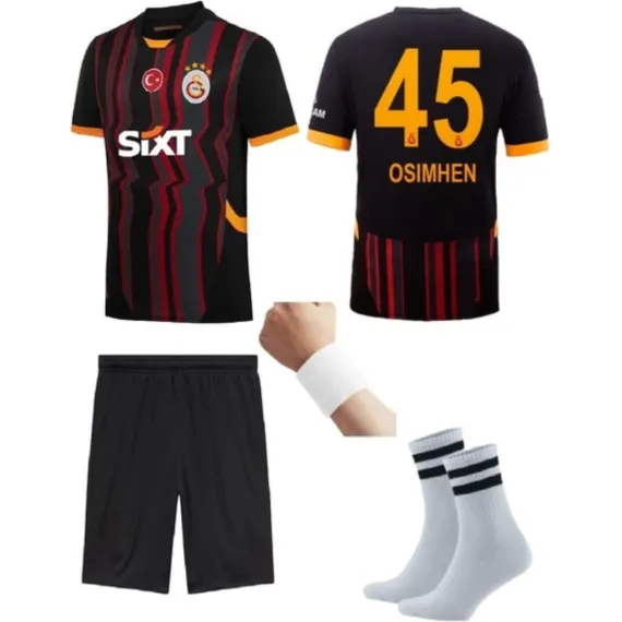 Victor Osimhen Siyah Çoçuk Forması 2024-25 Sezon Forma+Şort+Bileklik+Çorap