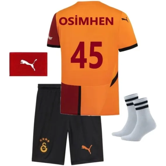 Galatasaray Parçalı Victor Osimhen  Sarı-Kırmızı Iç Saha Çocuk Forma Takımı 4 Lü Set