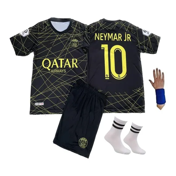 22/23 Sezon Neymar Jr Psg Gold-Siyah Çocuk Forma Takımı