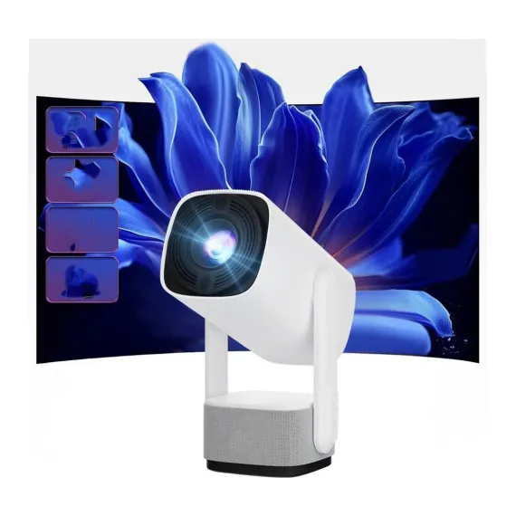 Taşınabilir Projeksiyon Dahili Hoparlör Ps5 ve Xbox Bağlantılı Oyun Sinema Projektör Full Hd 4K Android 1080P/2K/4K Destekli Ev Sinema Ofis Toplantı Fuar Sunum K2