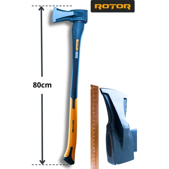 Fiber Plastik Saplı Odun Yarma Baltası 2kg (80 Cm toplam UZUNLUK)