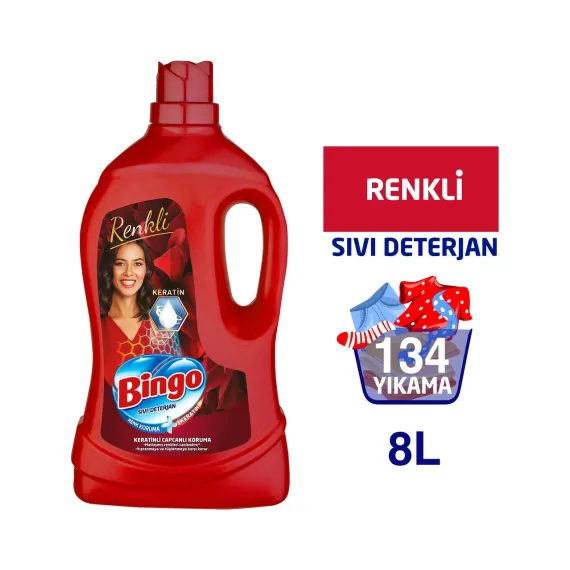 Renkli Sıvı Bakım Çamaşır Deterjanı 4 lt 2'li