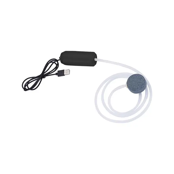 Taşınabilir USB 5V Akvaryum Oksijen Hava Pompası - Siyah   