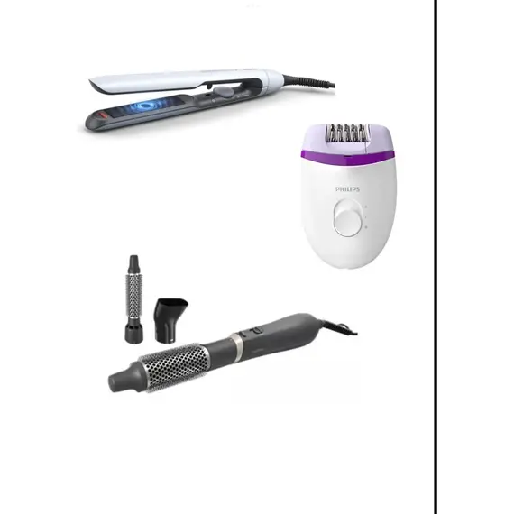 Philips Ekonomik  3’lü Kişisel Bakım Seti Epilatör + Saç Düzleştiricisi + Saç Maşası