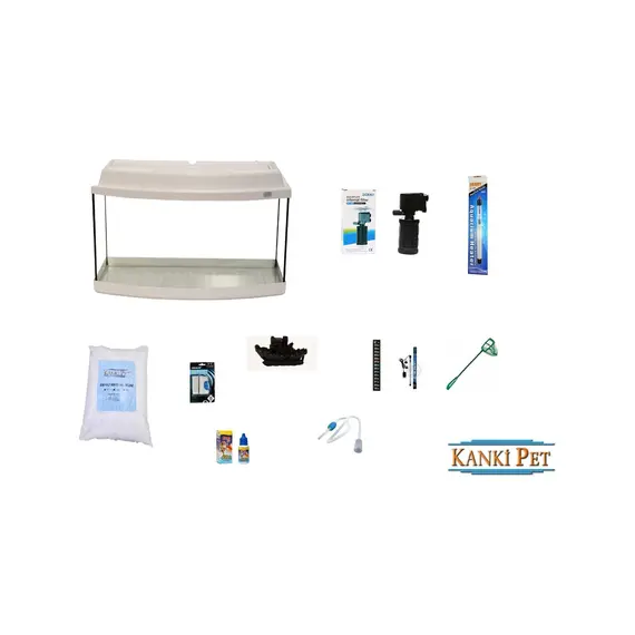 65 cm Akvaryum Beyaz Bombeli Lüks Full Set