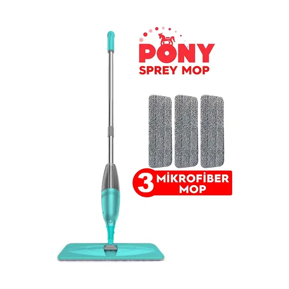 Sprey Mop 3 Mikrofiber Mop Set Yeşil Temizlik Seti
