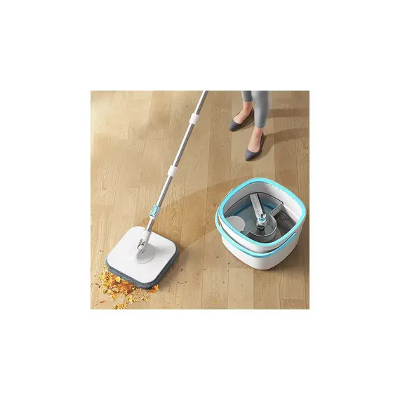 Temiz-Kirli Su Hazneli Teleskopik Mikrofiber Mop Paspas Yüzey Fayans Temizleyici Set