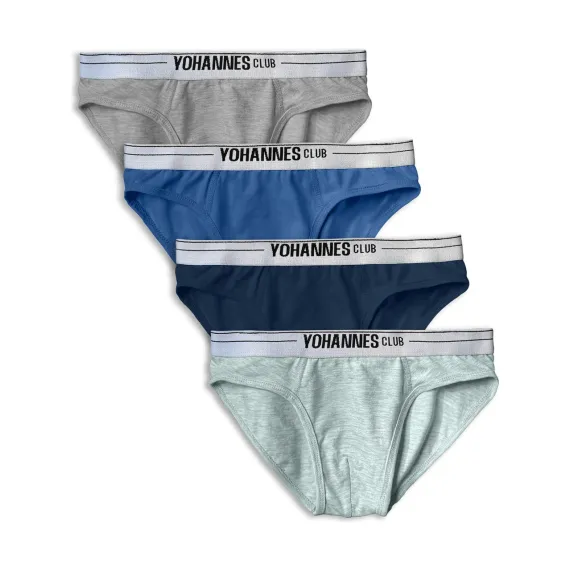 Yohannesclub Erkek Çocuk Pamuklu Iç Çamaşırı; Slip (Saks M. Mavi M. Gri M. Lacivert)