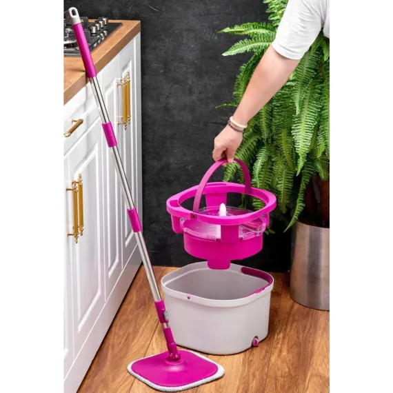 Sparkle Floor Yeni Nesil Çift Kovalı Temizlik Seti Temiz & Kirli Suyu Ayırma Özellikli Mop, Paspas