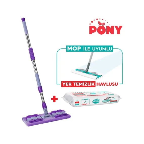 Mandallı Mop + Yer Temizlik Havlusu Hediyeli Microfiber Yüzey Set Paspas Duvar Cam Kıskaçlı Klipsli