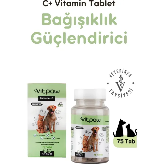 Immune C Tablet (Kedi ve Köpekler Için Destekleyici Tablet 75 Tablet)