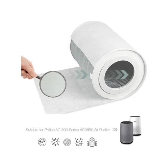 Purmed 10 Adet Philips FY0293/30 - AC0830, AC0850 Hava Temizleyici Uyumlu Toz Tutucu Ön Filtre