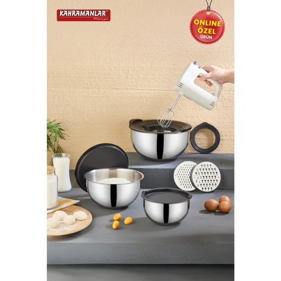 Chef Mix 9 Parça Rendeli Karıştırma ve Saklama Kabı