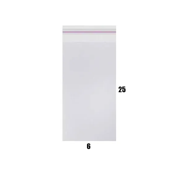 Opp Bantlı Şeffaf Poşet 6X25 Cm  (1000 Ad)