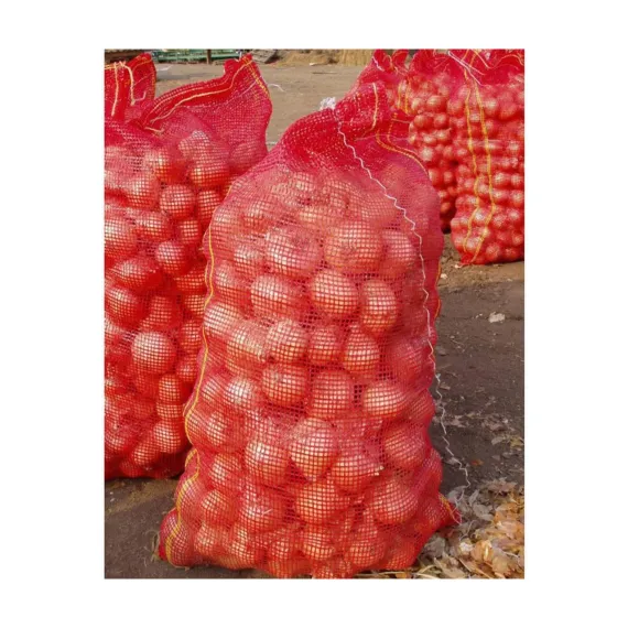45X75 Soğan Patates Ceviz Çuvalı 25 Adet Kırmızı Polimer File Çuval