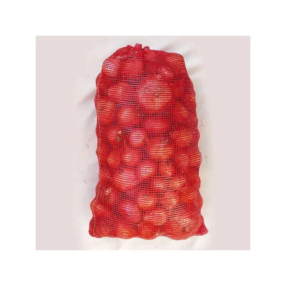 45X75 Soğan Patates Ceviz Çuvalı  10 Adet Kırmızı Polimer File Çuval